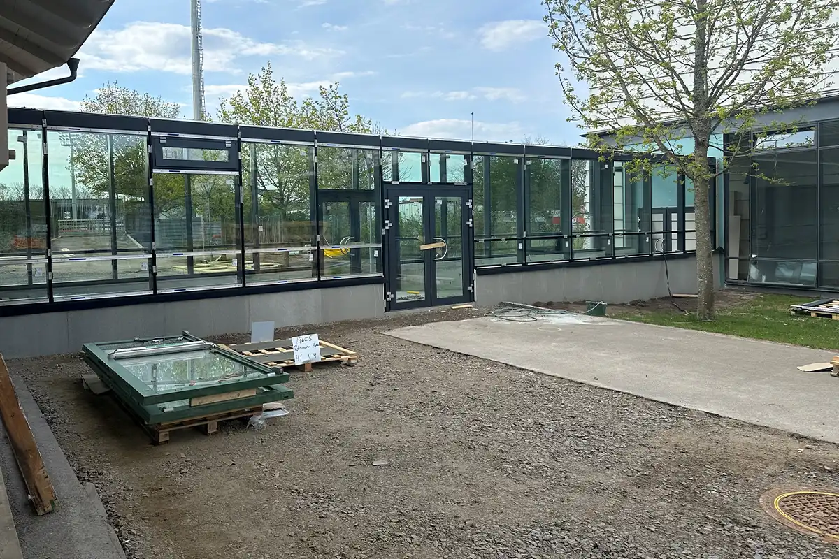 Glasgången sedd från parken